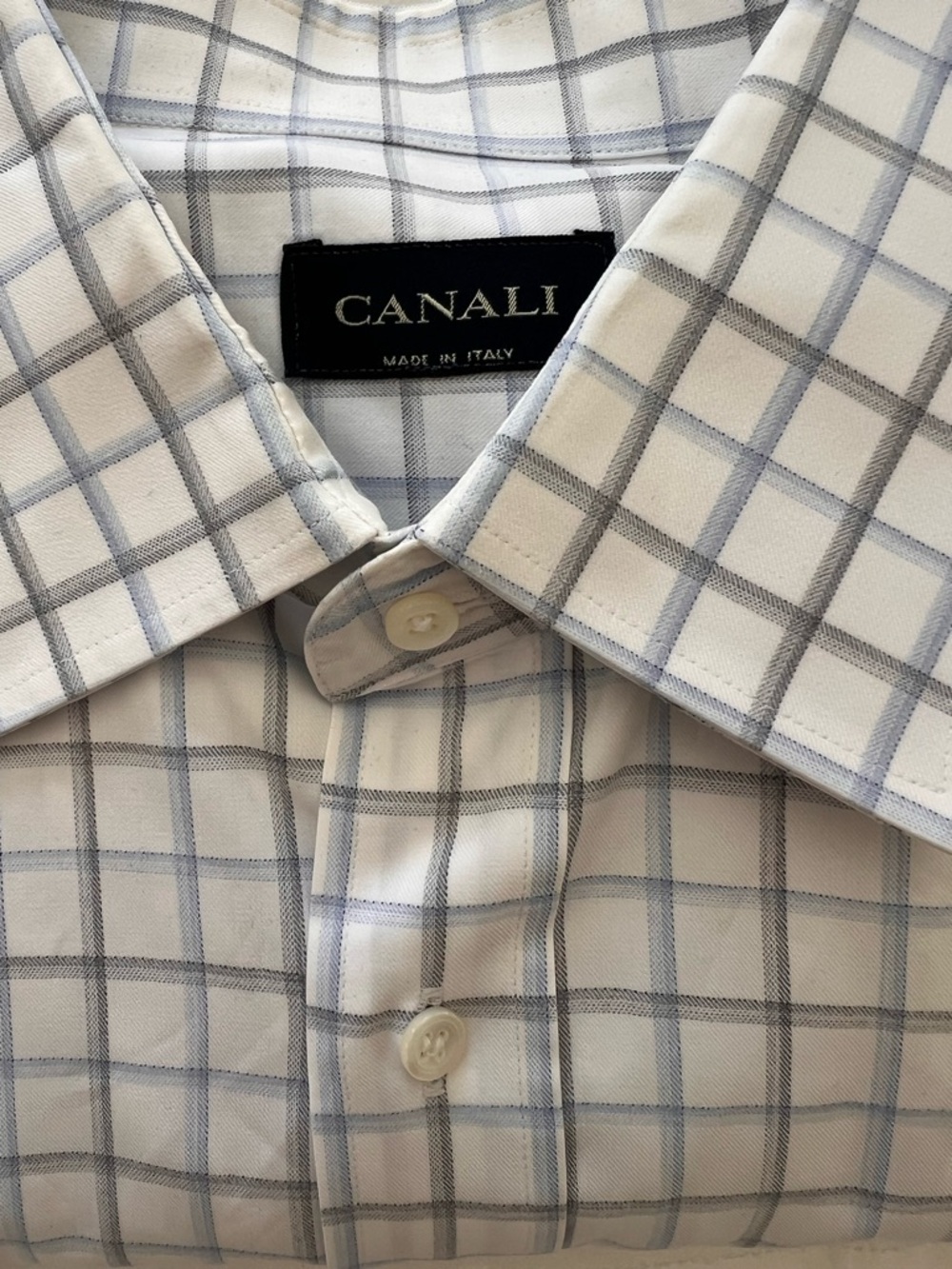 Canali Men’s Long Sleeve Button Down Shirt- Neck 17, Italian.